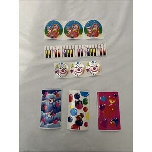 Lot of 10 Vintage Lisa Frank Clowns Music Unicorn Bear Stickers Plug Light Cover